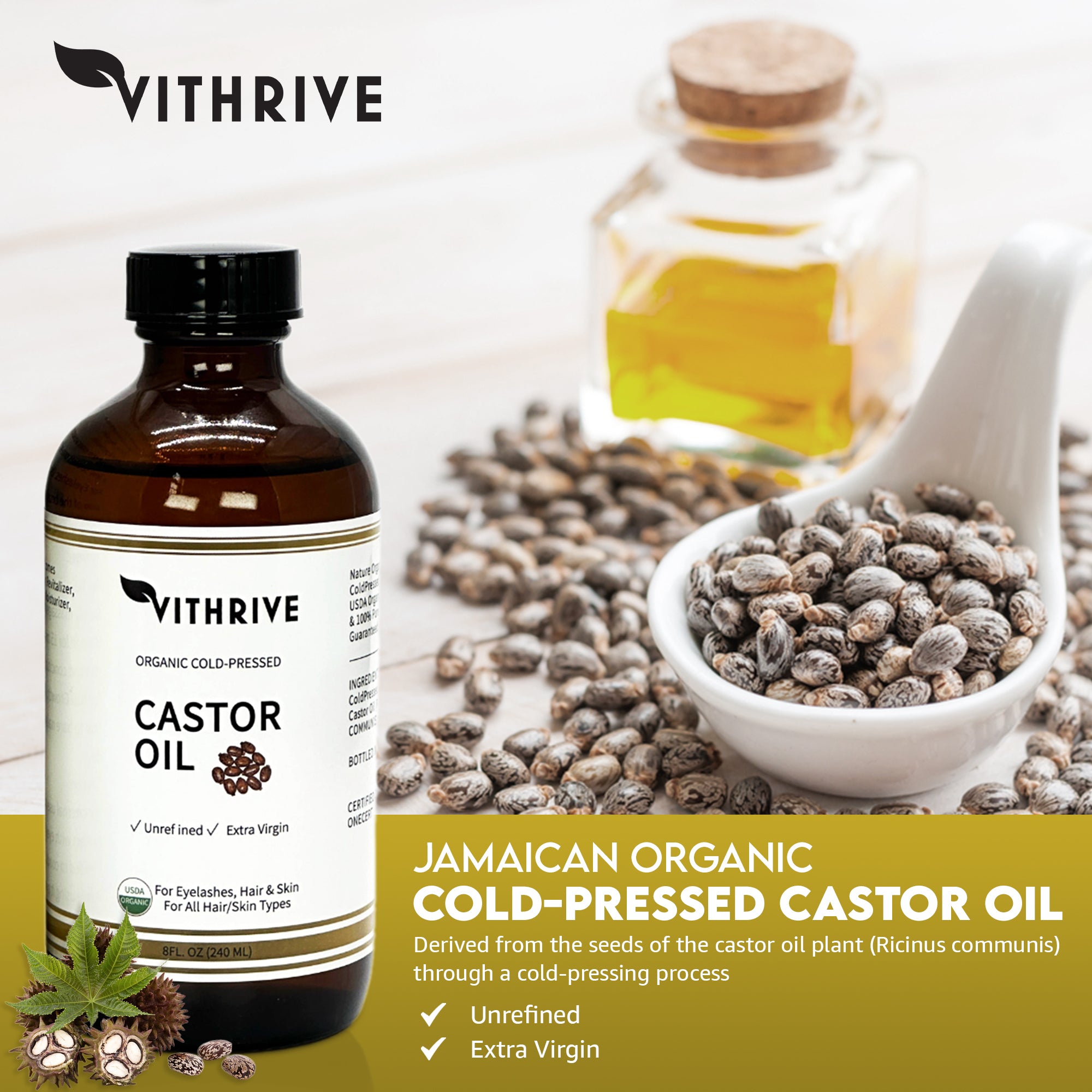 Vithrive Organic Castor Oil (2 PACK)
