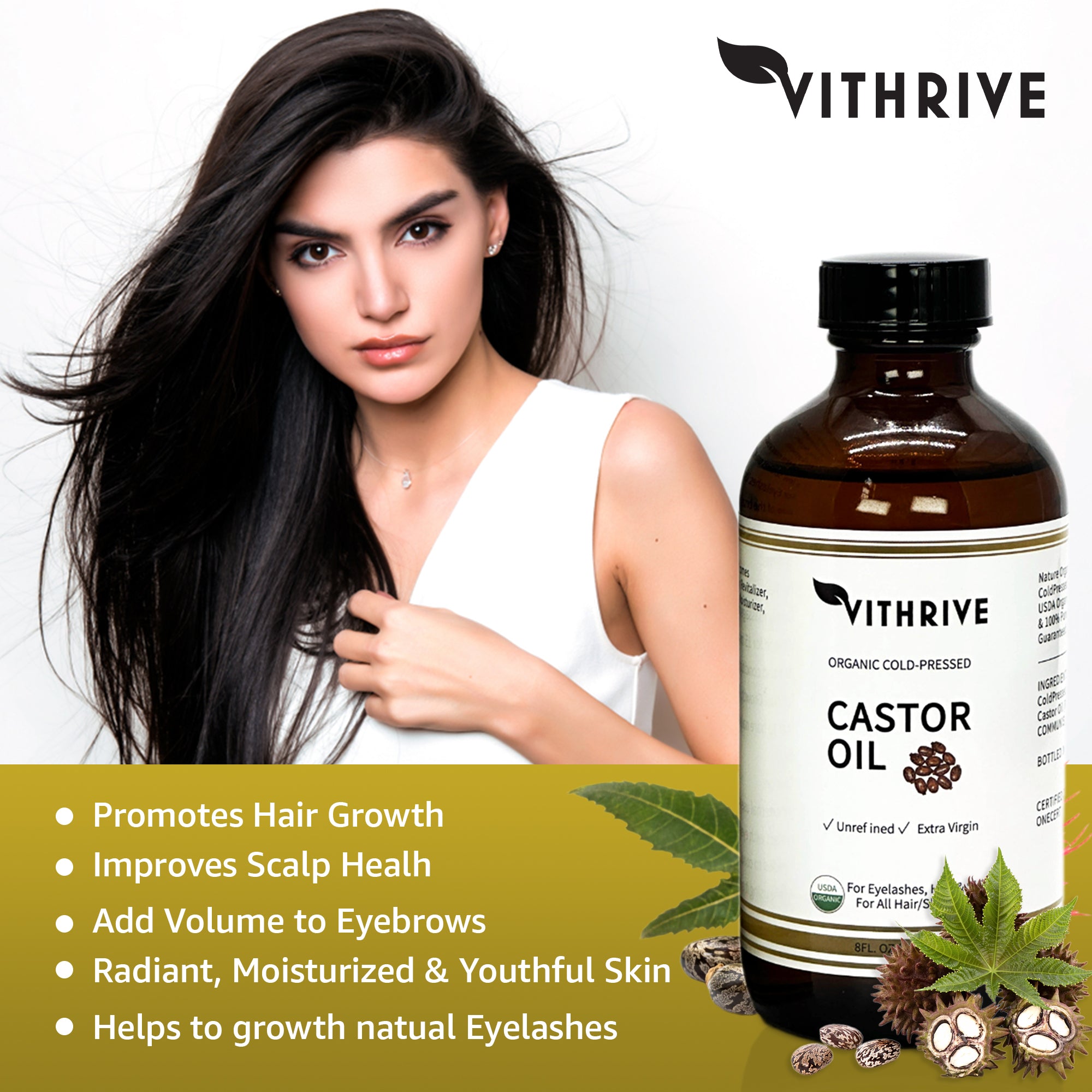 Vithrive Organic Castor Oil (2 PACK)