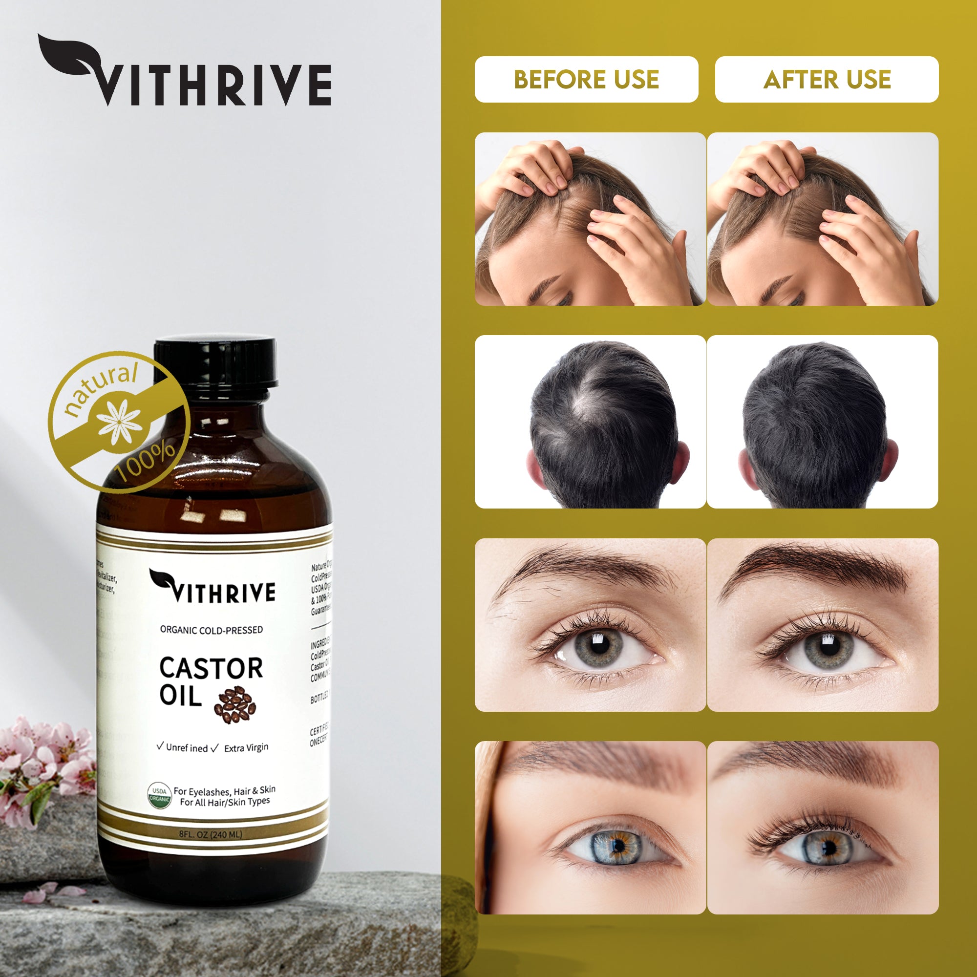 Vithrive Organic Castor Oil (2 PACK)
