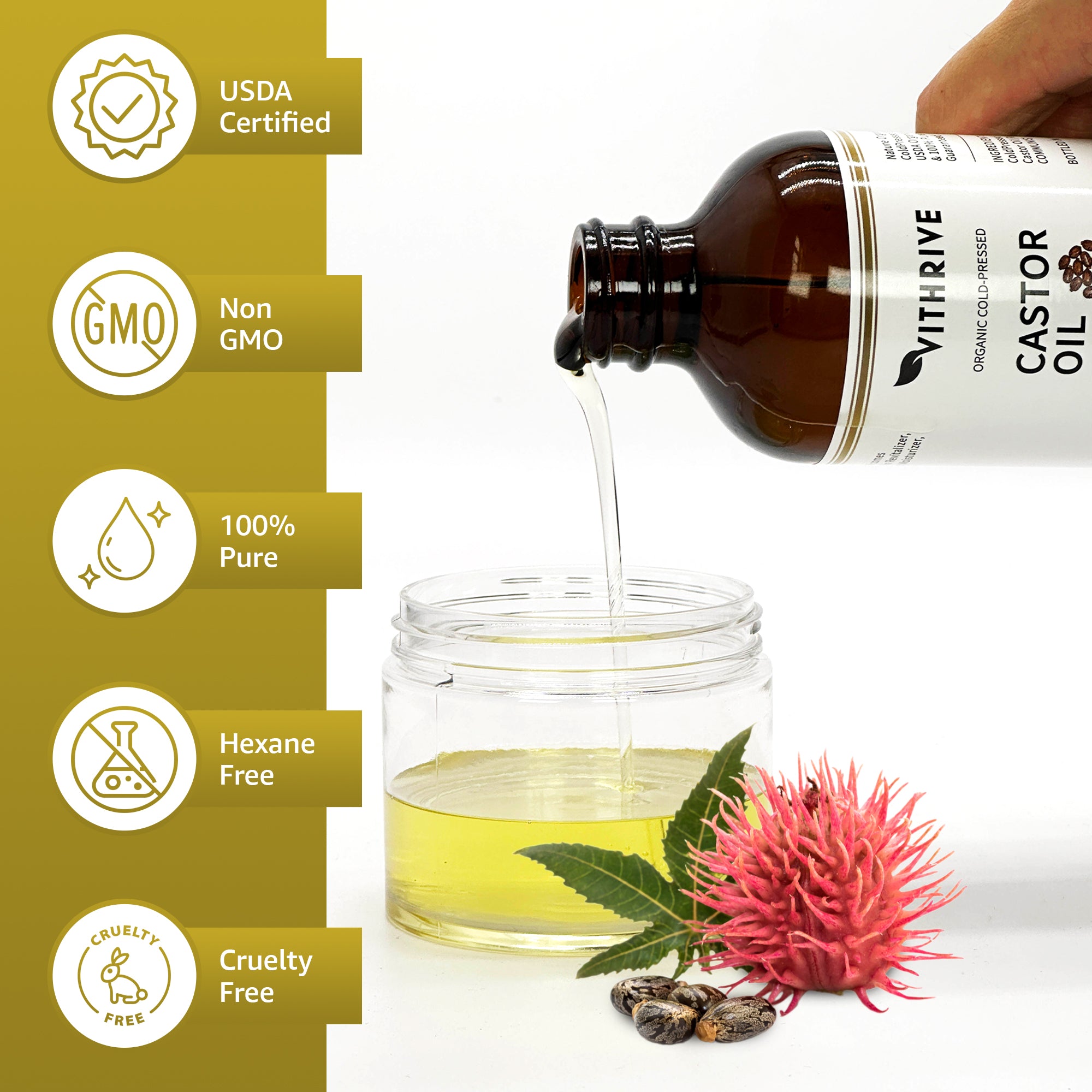 Vithrive Organic Castor Oil (2 PACK)