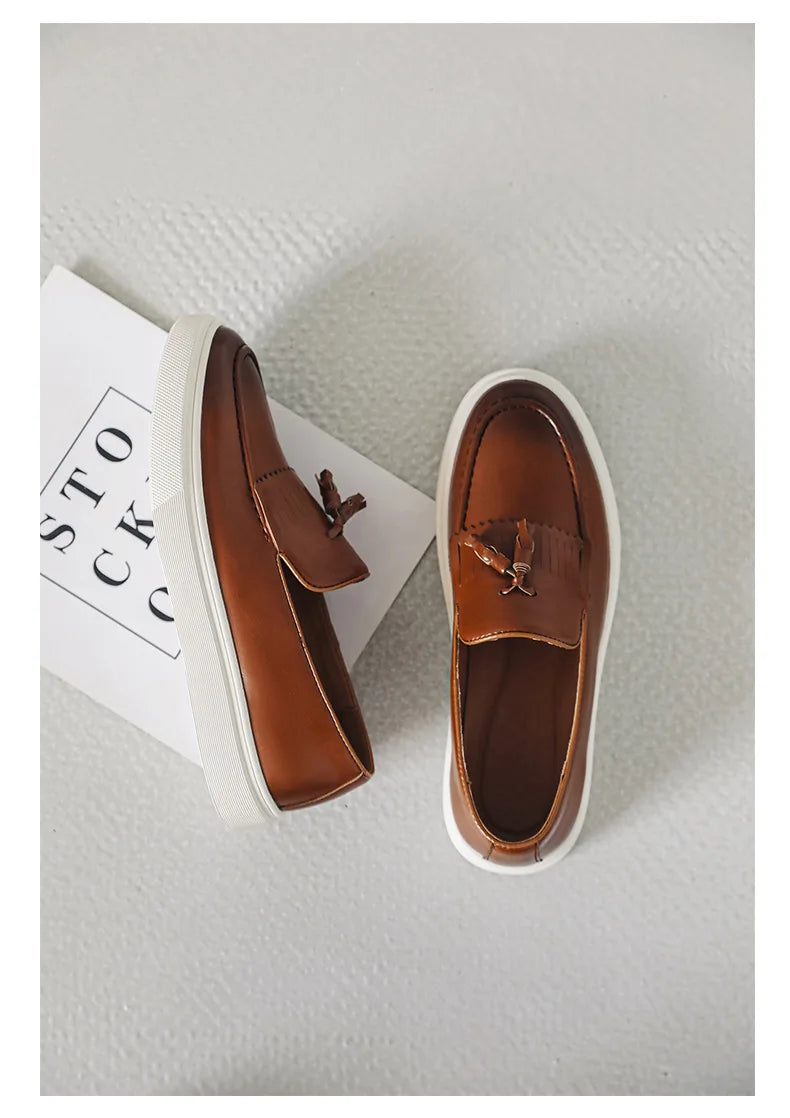 Designer Luxury Mens Wedding Dress 38~46 Tassel Loafers Brand Business Casual Moccasin Leather Driving Formal Suit Shoes for Men